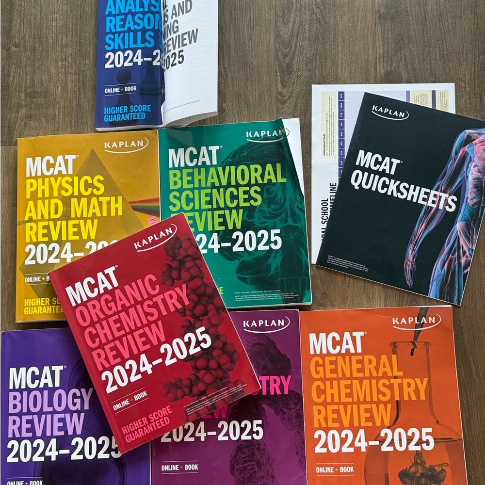 Kaplan MCAT Prep Book Collection 2024-2025 with Multicolor Covers